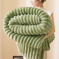 Soft Solid Blanket for Sofa Plush Bedding Warm and Ingent Fabric Blankets for Bedroom Winter