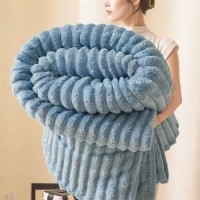 Soft Solid Blanket for Sofa Plush Bedding Warm and Ingent Fabric Blankets for Bedroom Winter